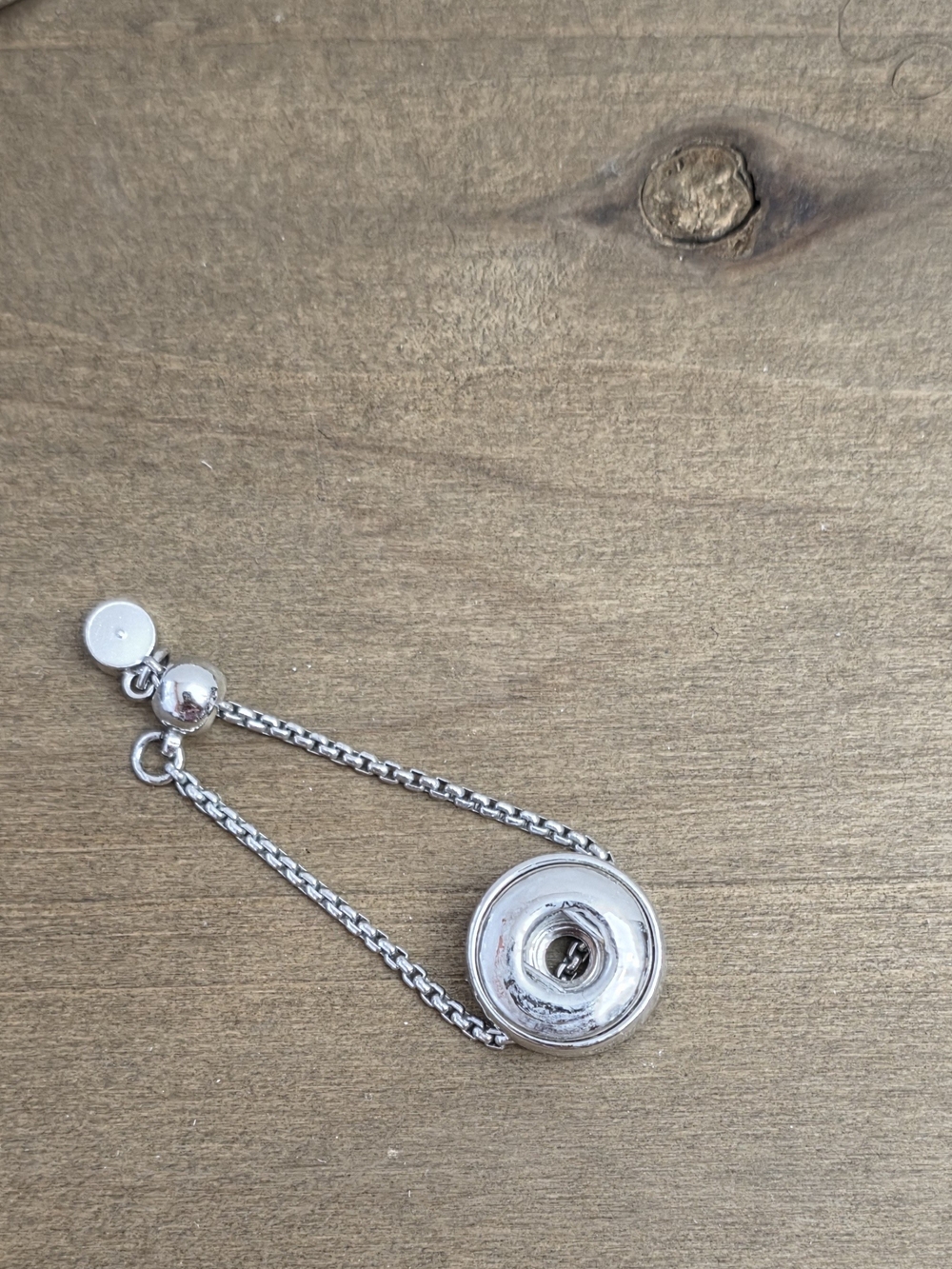 Magnolia & Vine Silver-Tone Adjustable 18MM Snap Charm Ring